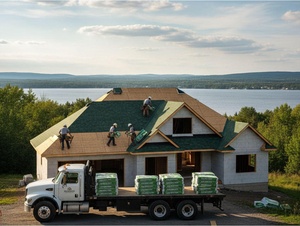 Professional residential roof installation showing quality shingle work - JR Roofing, roofing contractor in Midland, ON